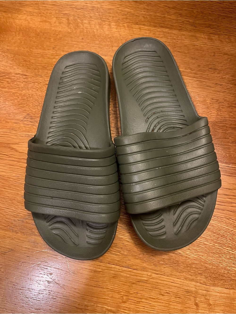 Olive Green Slide Sandals